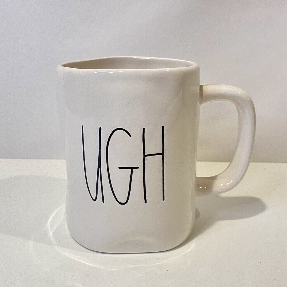 Rae Dunn White Oversize Coffee Mug UGH Artisan Collection by Magenta